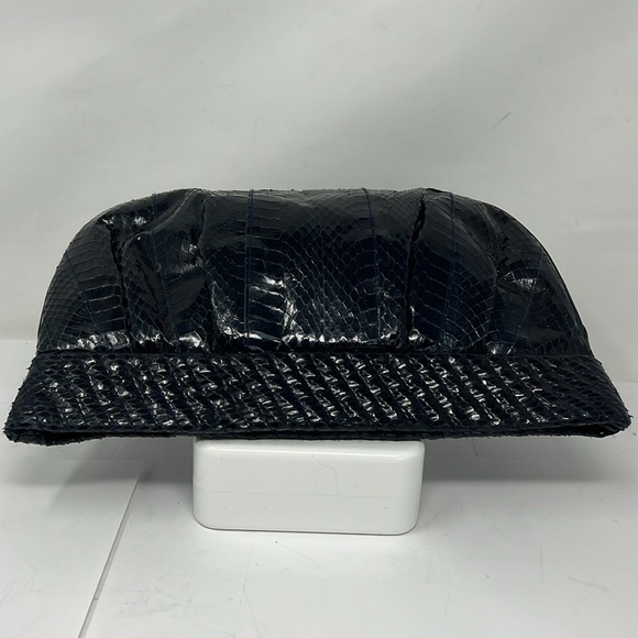 Aspects Navy Blue Python Snakeskin Clutch Shoulder Bag - Picture 7 of 14